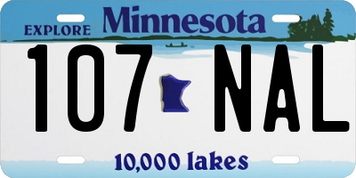 MN license plate 107NAL