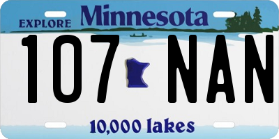 MN license plate 107NAN