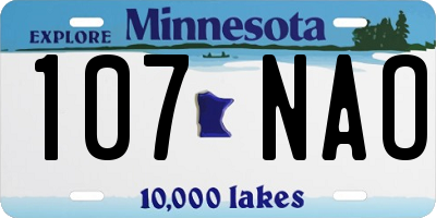 MN license plate 107NAO