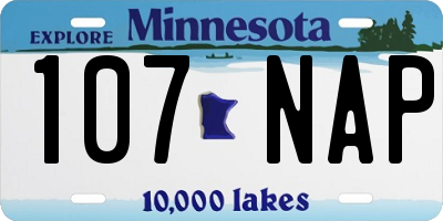 MN license plate 107NAP