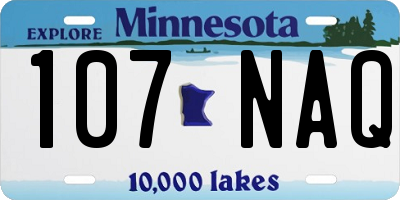 MN license plate 107NAQ