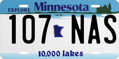 MN license plate 107NAS