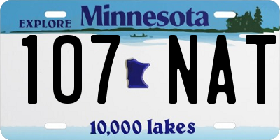 MN license plate 107NAT