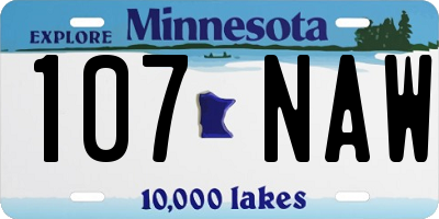 MN license plate 107NAW