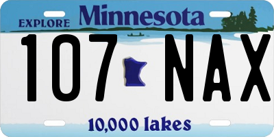 MN license plate 107NAX