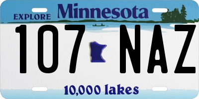 MN license plate 107NAZ