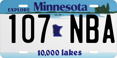 MN license plate 107NBA