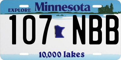 MN license plate 107NBB