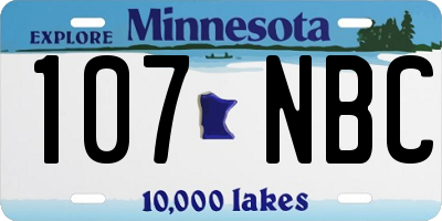 MN license plate 107NBC