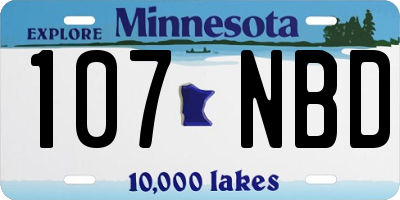 MN license plate 107NBD