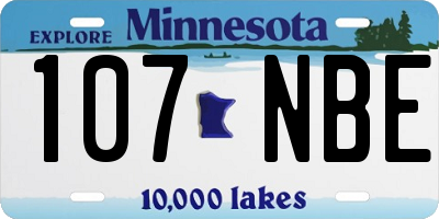 MN license plate 107NBE