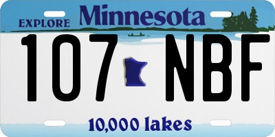 MN license plate 107NBF