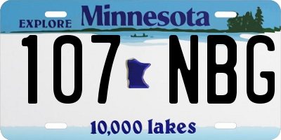 MN license plate 107NBG
