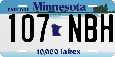 MN license plate 107NBH