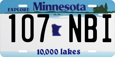 MN license plate 107NBI