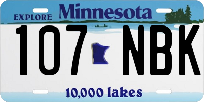 MN license plate 107NBK
