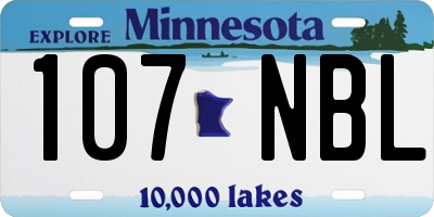 MN license plate 107NBL