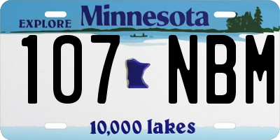 MN license plate 107NBM