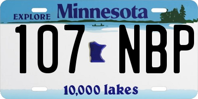 MN license plate 107NBP