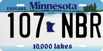 MN license plate 107NBR