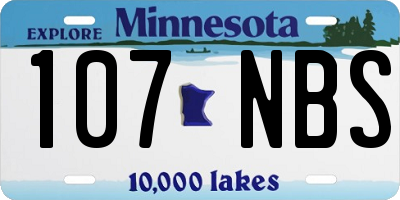 MN license plate 107NBS