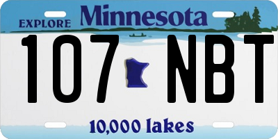 MN license plate 107NBT