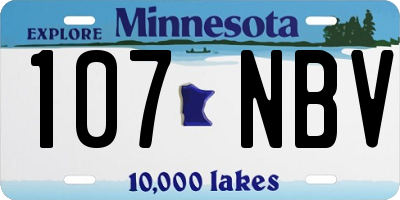 MN license plate 107NBV