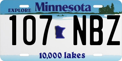 MN license plate 107NBZ