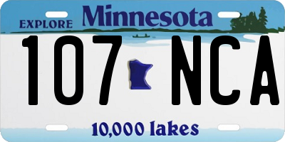 MN license plate 107NCA