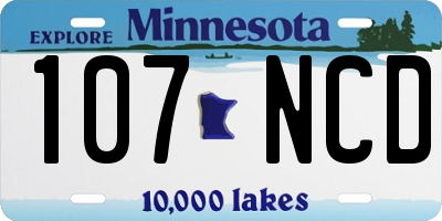 MN license plate 107NCD