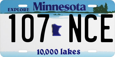 MN license plate 107NCE