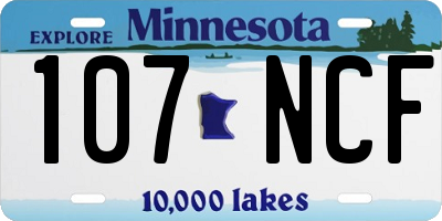 MN license plate 107NCF