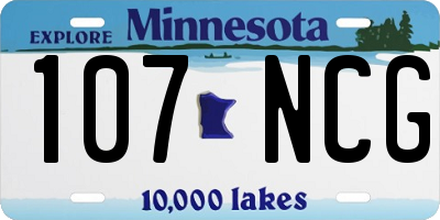 MN license plate 107NCG