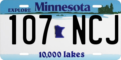 MN license plate 107NCJ