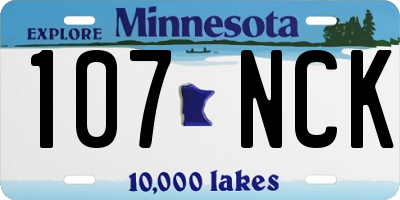MN license plate 107NCK