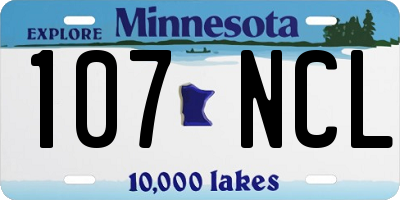 MN license plate 107NCL
