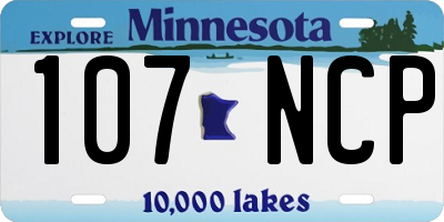 MN license plate 107NCP