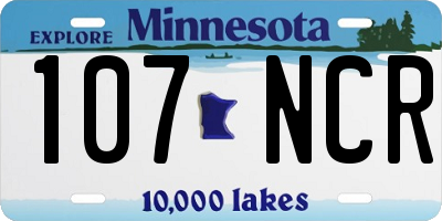 MN license plate 107NCR
