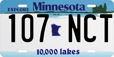 MN license plate 107NCT