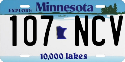 MN license plate 107NCV