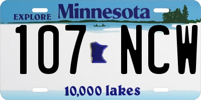 MN license plate 107NCW