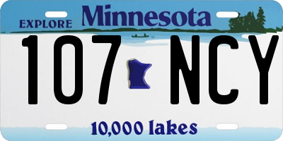 MN license plate 107NCY