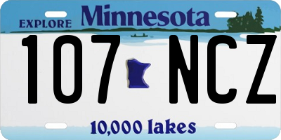 MN license plate 107NCZ