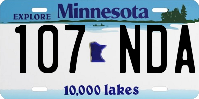 MN license plate 107NDA