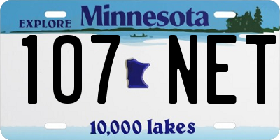 MN license plate 107NET