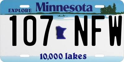 MN license plate 107NFW
