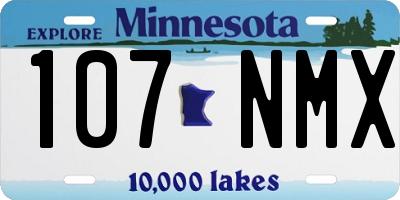 MN license plate 107NMX