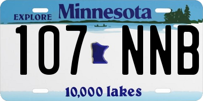 MN license plate 107NNB