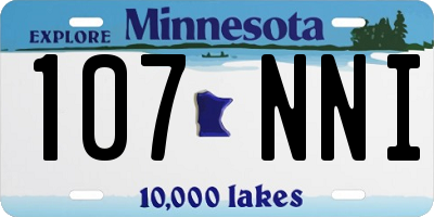 MN license plate 107NNI