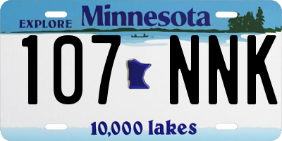 MN license plate 107NNK
